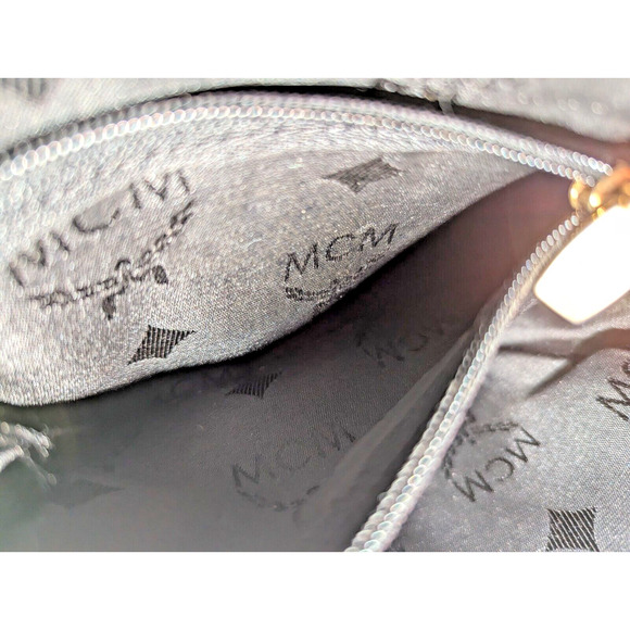 MCM Bag Black Tambourine Shoulder Crossbody Bag Authentic Vintage Purse Round - Picture 11 of 16